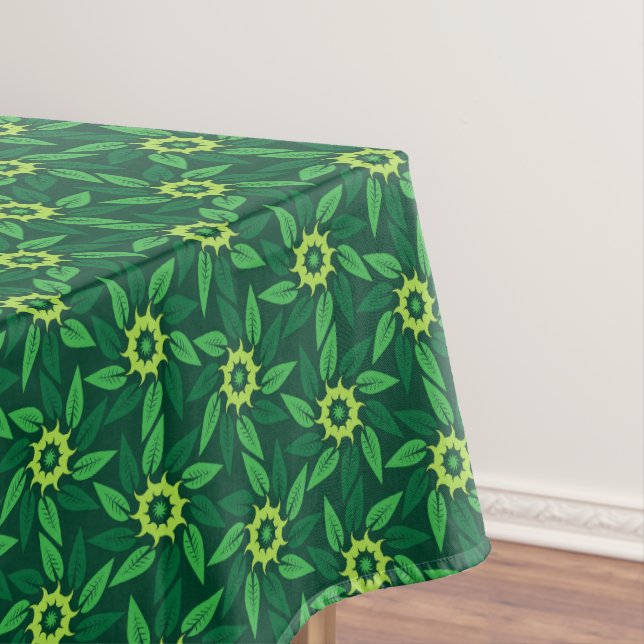 Toalha De Mesa Espiral Floral Verde (Posição Original)