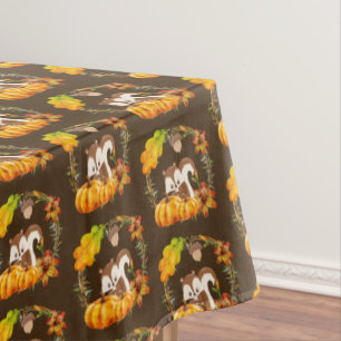 Toalha De Mesa Esquilo no Padrão Russo de Muro Floral