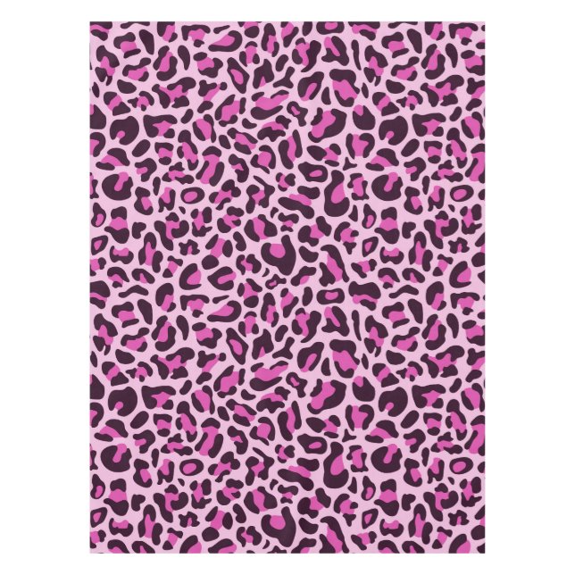 Toalha de Mesa Estampa Leopardo Rosa (Frente)