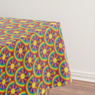 Toalha De Mesa Estilo de anos setenta Rainbows e padrão gráfico