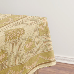 Toalha De Mesa Estilo de Missão de Vintage Floral e Padrão de Cha