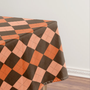 Toalha De Mesa Estilo de Outono Laranja e Castanho