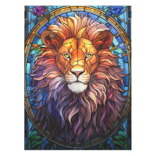 Toalha De Mesa Estilo de Tiffany, Lion Majestésico