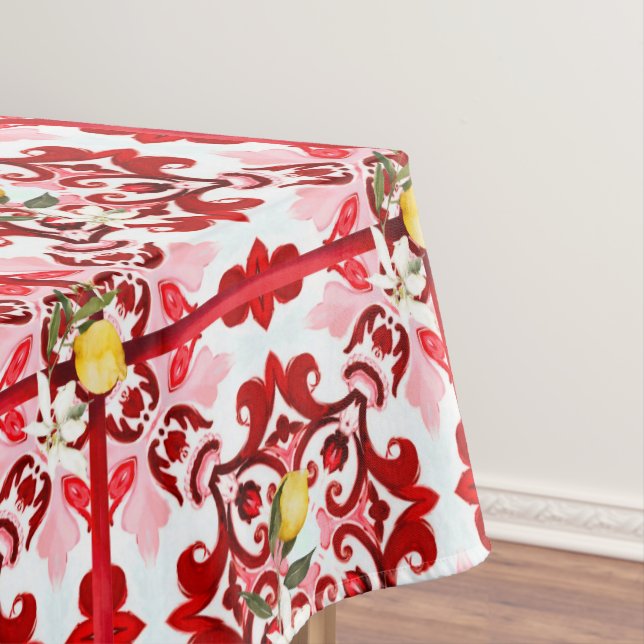 Toalha De Mesa estilo italiano,azulejos,majolica,limão,Impressão  (Posição Original)