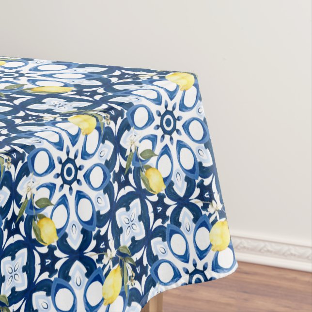 Toalha De Mesa estilo italiano,mediterrâneo,majolica,limão, (Posição Original)