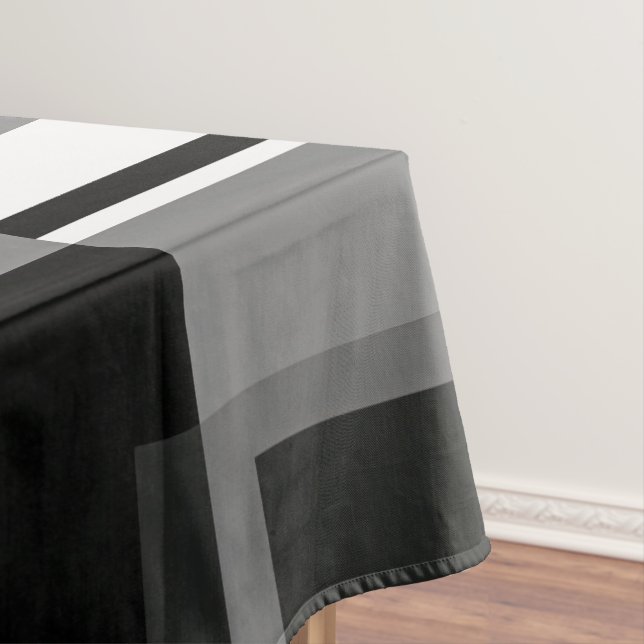 Toalha De Mesa Estilo Mondrian Padrão Cinza Branca Preta Geométri (Posição Original)