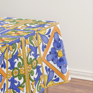 Toalha De Mesa Estilo siciliano,majolica,verão,padrão colorido