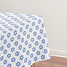 Toalha De Mesa Estrela azul de Davi em Branco
