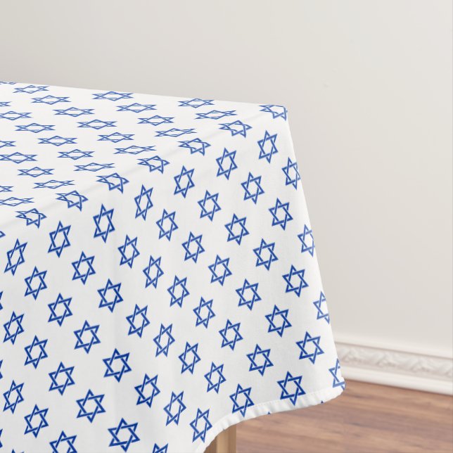 Toalha De Mesa Estrela azul de Davi em Branco (Posição Original)