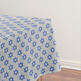 Toalha De Mesa Estrela Azul de Davi em Prata Fosca