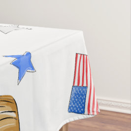 Toalha De Mesa Estrela Cupcake Azul Vermelha Patriótica