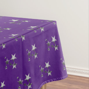 Toalha De Mesa Estrelas de Cinza violeta roxas padrão