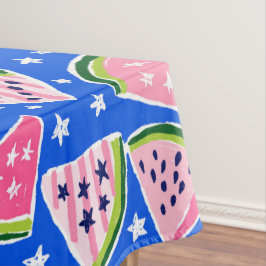 Toalha De Mesa Estrelas de Melancia Rosa Festa Azul Patriótica de