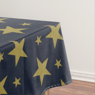 Toalha De Mesa Estrelas do ouro em azul Marinho - Elegante e Eter