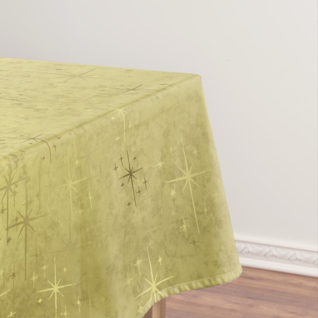Toalha De Mesa Estrelas douradas do Natal na textura Dourado BG (Posição Original)