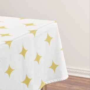 Toalha De Mesa Estrelas Douradas Modernas em Branco