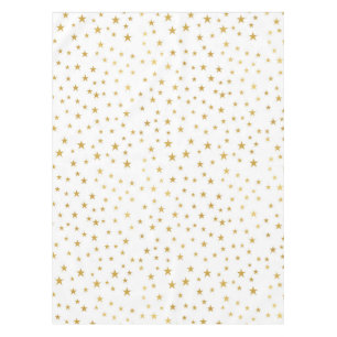 Toalha De Mesa Estrelas Dourados no Tablecloth branco
