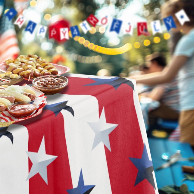Toalha De Mesa Estrelas e Listras Vermelhas e Brancas Americanas (Criador carregado)