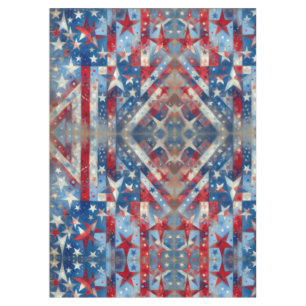 Toalha De Mesa Estrelas e Stripes Patriotas Vermelhas, Brancas e