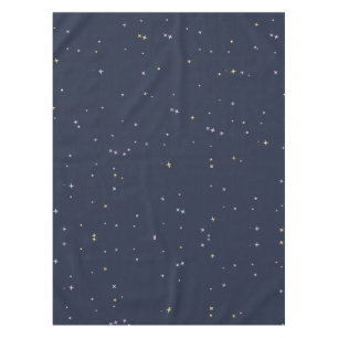 Toalha De Mesa Estrelas Fofas Em Um Céu Noturno Reluzente