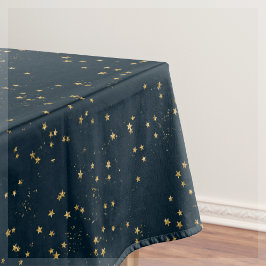 Toalha De Mesa Estrelas marinhos Azul e Douradas |
