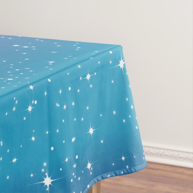 Toalha De Mesa Estrelas Simples em Fundo Azul Gradiente (Posição Original)