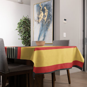 Toalha De Mesa Estrias Amarelas, Pretas e Vermelhas