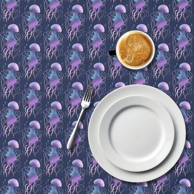 Toalha De Mesa Ethereal Jellyfish Violet Blue (Criador carregado)