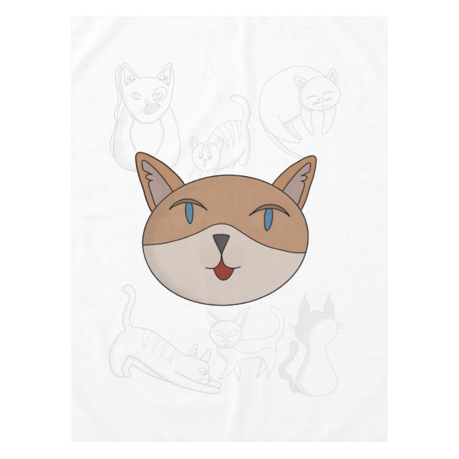 Toalha De Mesa Eu adoro gatos no cobrir (Frente)