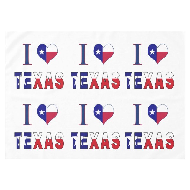Toalha De Mesa Eu Amo Texas Flag (Frente (Horizontal))