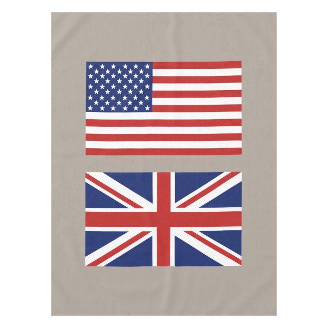 Toalha De Mesa EUA e bandeiras BRITÂNICAS (Frente)