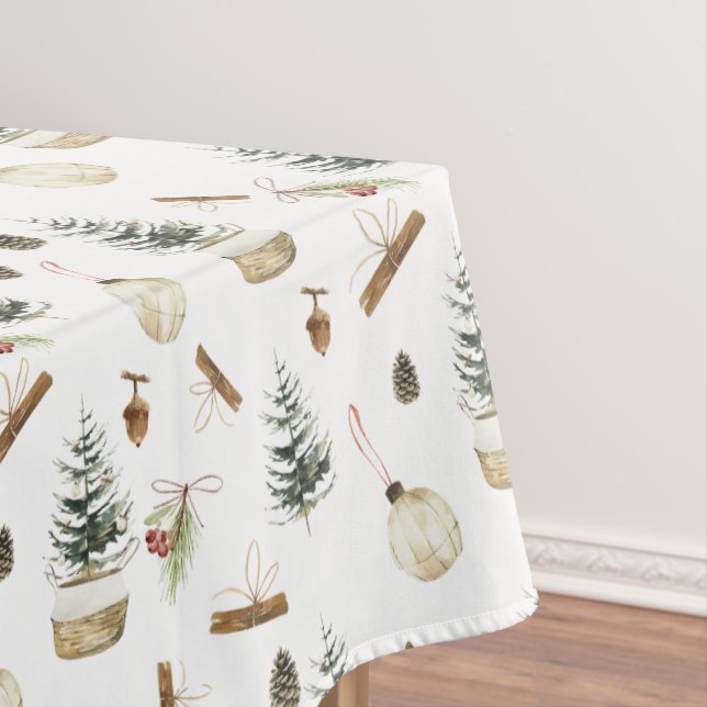 Toalha De Mesa Eucalyptus Acorns Christmas (Posição Original)