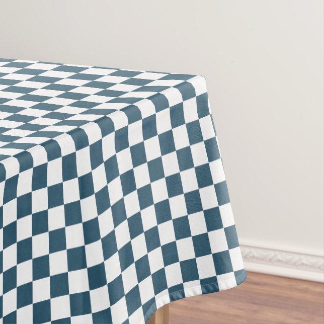 Toalha De Mesa Eucalyptus Blue White Checkered Pattern Home Decor (Posição Original)