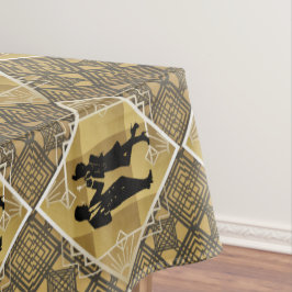 Toalha De Mesa Excelente Art Deco Gatsby Black Dourado Flapper Ca