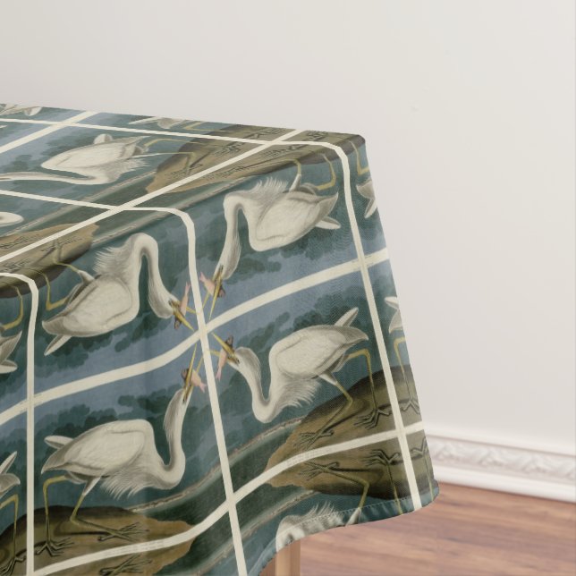 Toalha De Mesa Excelente White Heron, das Aves da América de Audu (Posição Original)