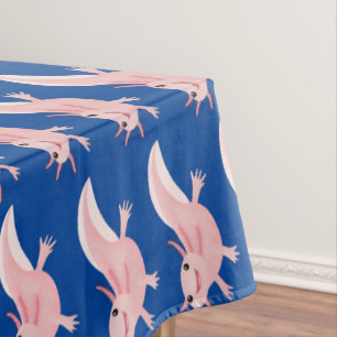 Toalha De Mesa Exolotl branco rosa feliz