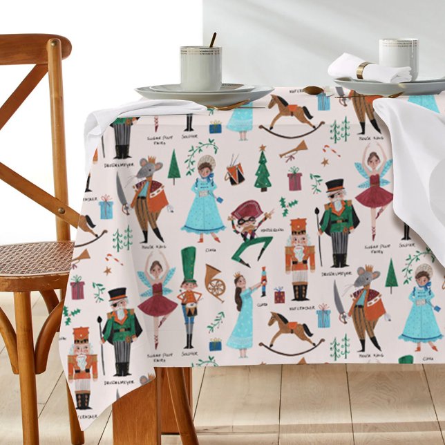 Toalha De Mesa Fa La Christmas Nutcracker Balé Dancer (Fa La La Christmas Nutcracker Ballet Dancer Tablecloth)