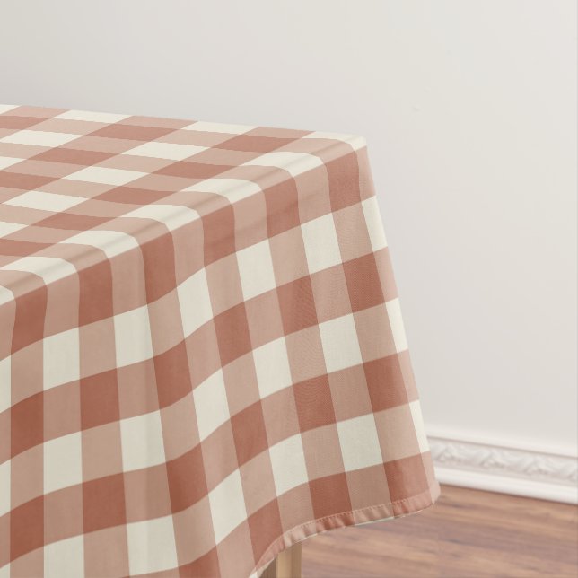 Toalha De Mesa Fall Amaro na Panna Cotta Gingham - padrão de xadr (Posição Original)