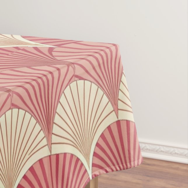Toalha De Mesa Fans Pink Mid-Century (Posição Original)