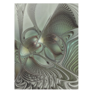 Toalha De Mesa Fantasia de Arte Fractal da Cinza Olive Sage