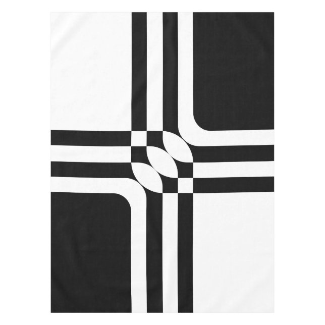 Toalha De Mesa Fantasia negra e branca (Frente)