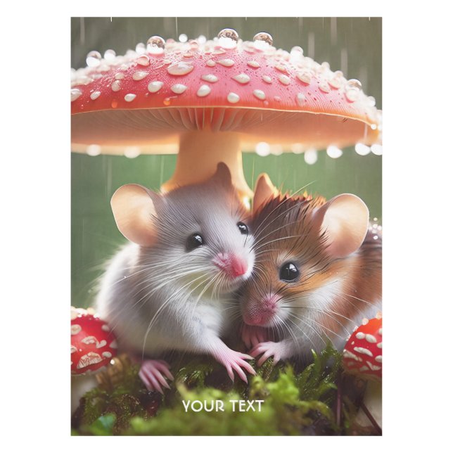 Toalha De Mesa Fantasy - Chuva de Cogumelo de Mouse (Frente)
