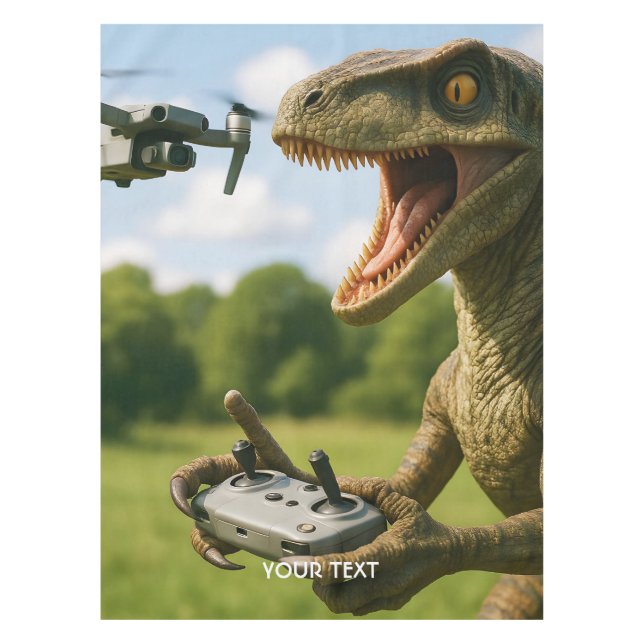 Toalha De Mesa Fantasy Cute Dinossaur Drone Forest (Frente)