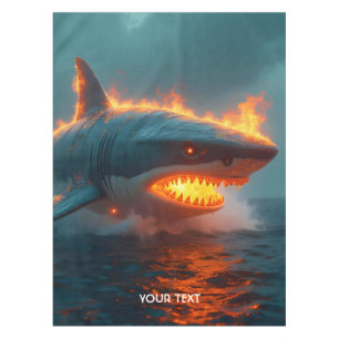 Toalha De Mesa Fantasy Cute Fire Shark Sea
