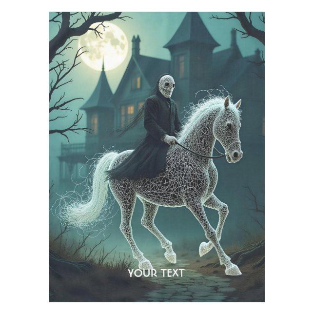 Toalha De Mesa Fantasy Cute Man Halloween Horse (Frente)
