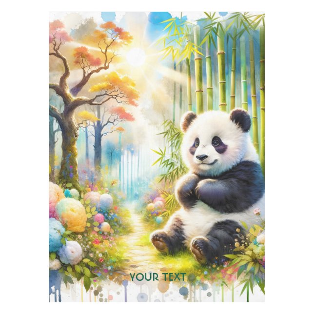 Toalha De Mesa Fantasy Cute Panda Bamboo Forest (Frente)
