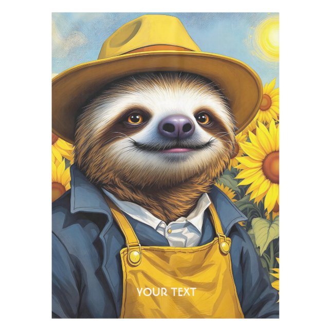 Toalha De Mesa Fantasy Cute Sloth Van Gogh (Frente)