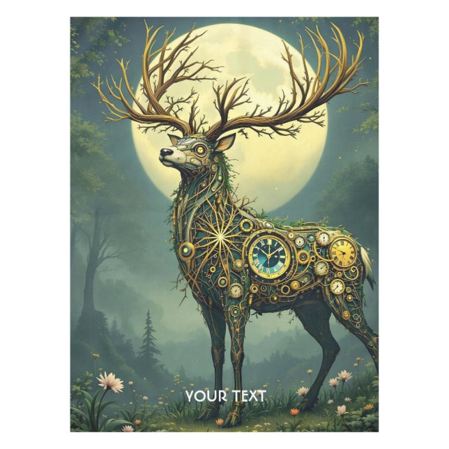 Toalha De Mesa Fantasy Cute Steampunk Deer Forest (Frente)
