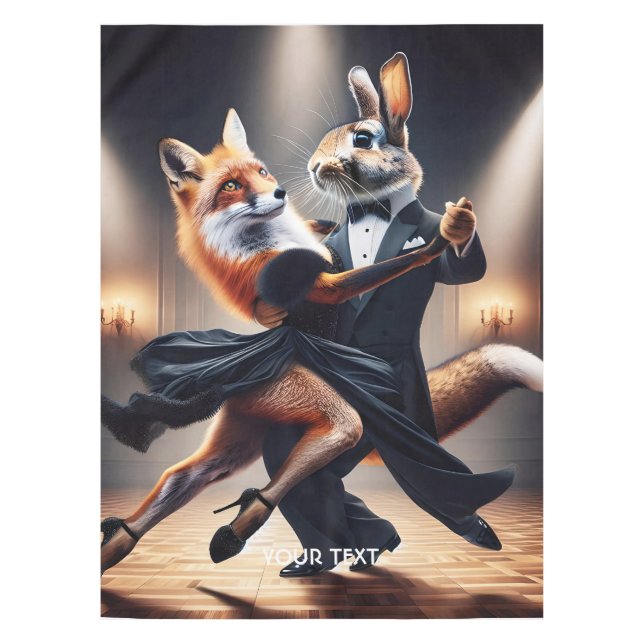 Toalha De Mesa Fantasy Fox Rabbit Tango (Frente)