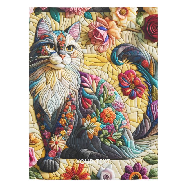 Toalha De Mesa Fantasy Gato Bonito De Vidro Mantido (Frente)